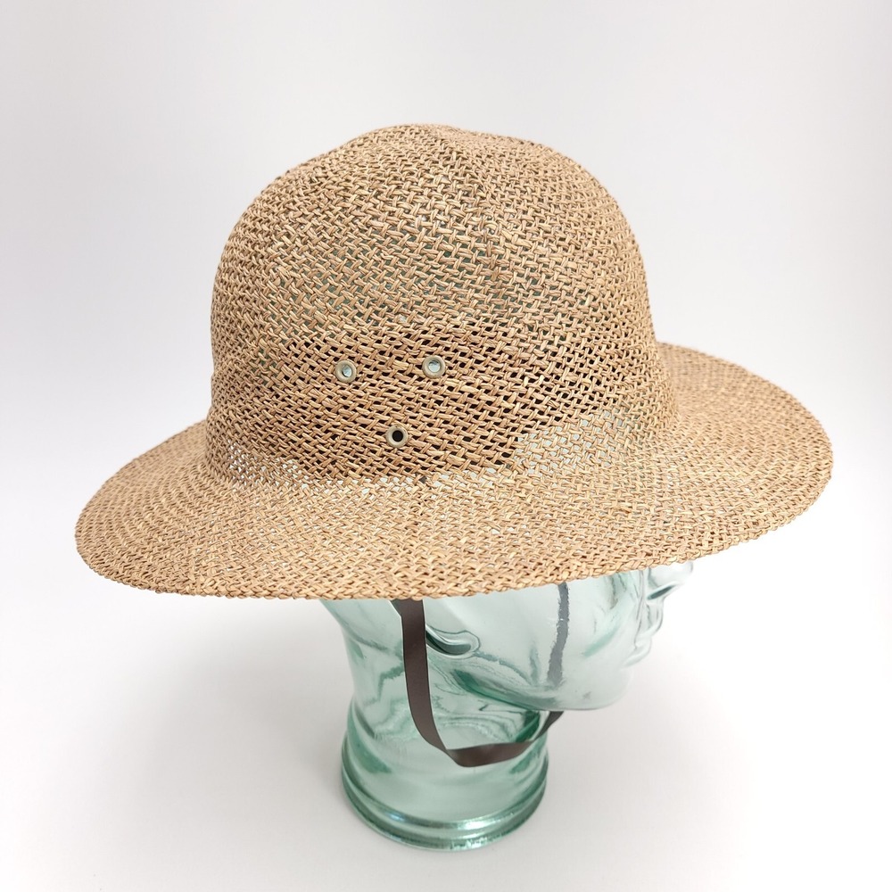 LL Bean Vtg Straw Hat Natural 2.5" Brim BOHO Sun Safari Adjustable Garden - Picture 5 of 13